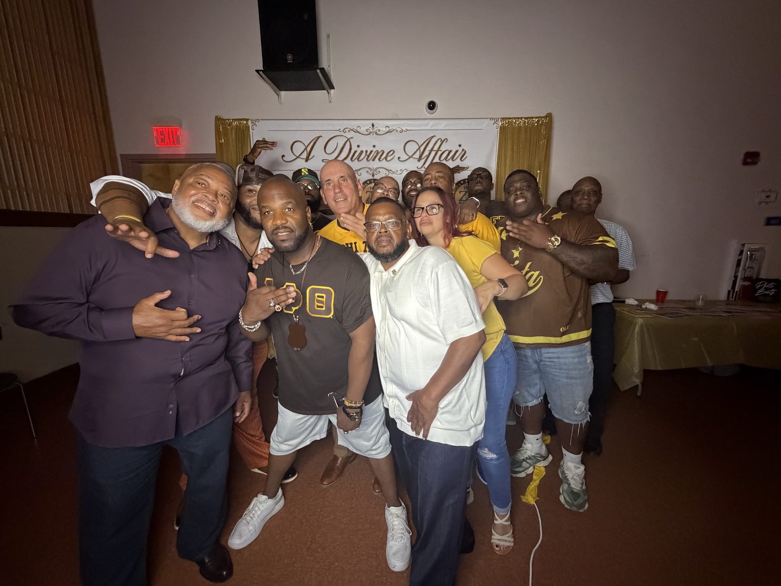 Brothers and guests at A Divine Affair celebration